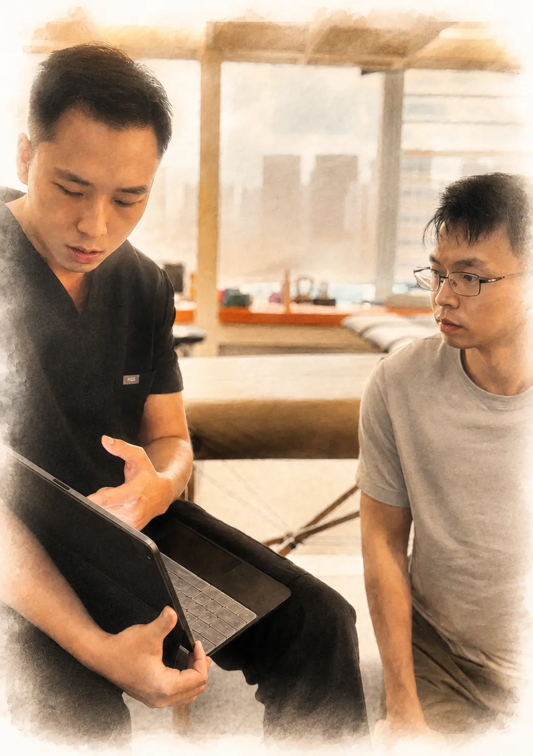 Physiotherapist treating a client at NXS Collective